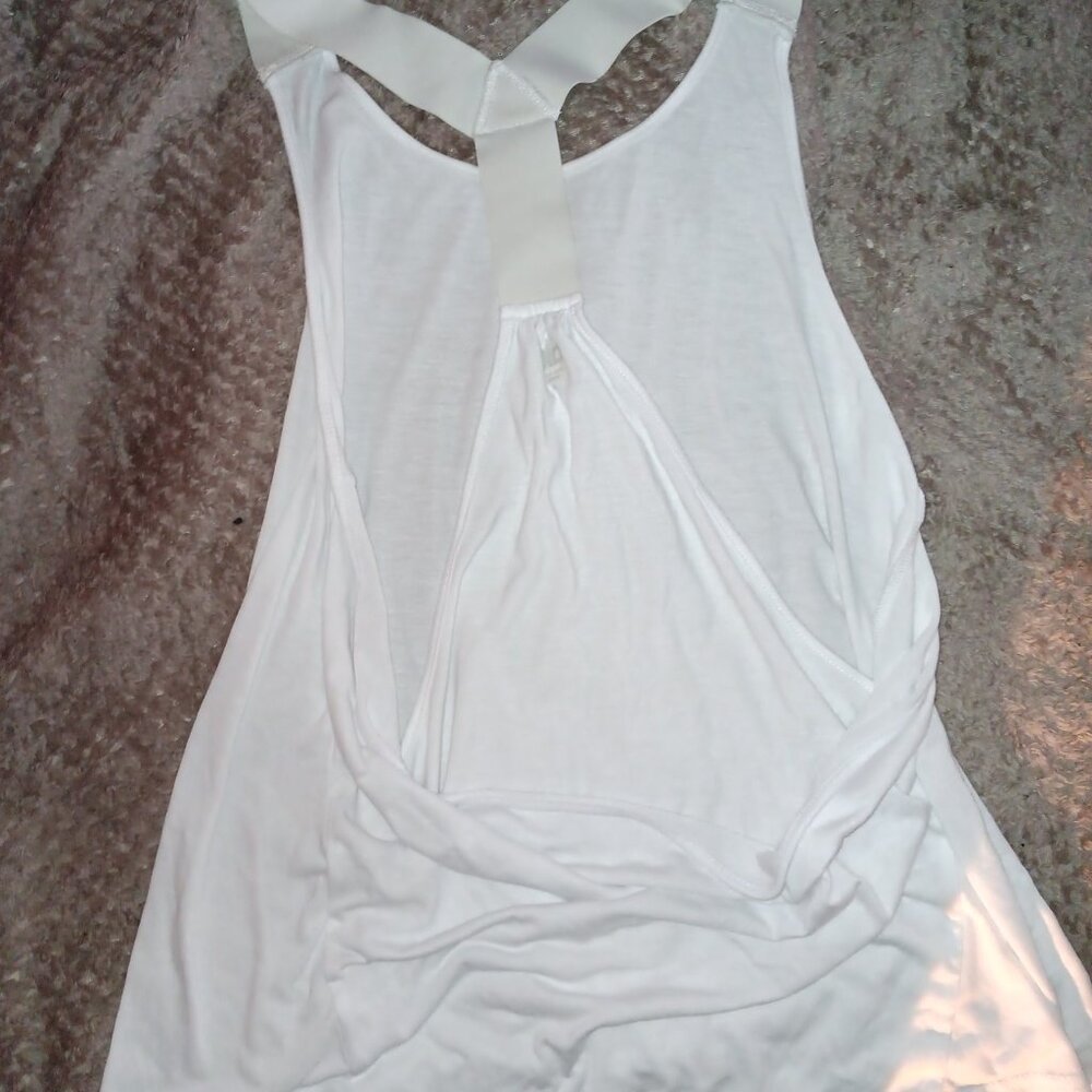 Raya Draped Back Yoga Tank Top in white